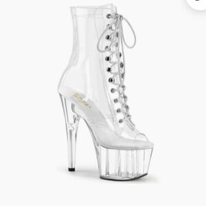 Open toe clear bootie